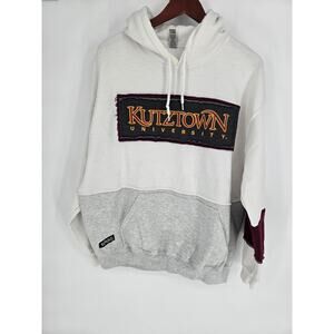 Kutztown University Hoodie Hooded Sweatshirt White Gray Colorblock Women's XL